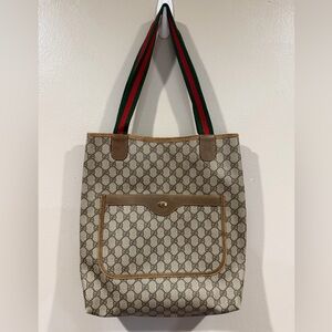Authentic Gucci Beige and Brown Monogram Tote Great Condition